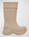 Balenciaga X Croc Rubber Rain Boots In 2500 Beige