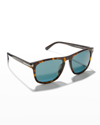 Tom Ford Men's Gerard-02 Square T-logo Sunglasses