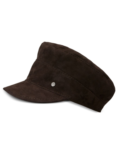 Maison Michel Romy Suede Paperboy Hat In Brown