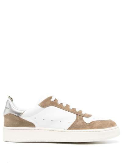 Officine Creative Low-top Panelled Sneakers In White