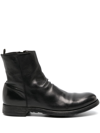 OFFICINE CREATIVE ZIP-UP LEATHER ANKLE BOOTS