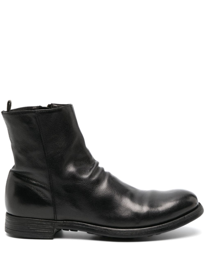 Officine Creative Zip-up Leather Ankle Boots In Black