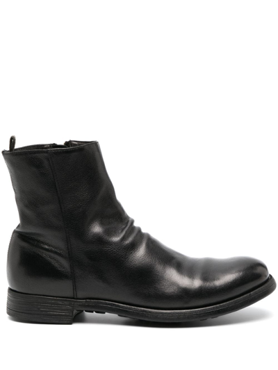 Officine Creative Zip-up Leather Ankle Boots In Nero