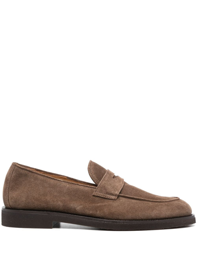 Officine Creative Opera Flexi 101 Suede Loafers In Brown