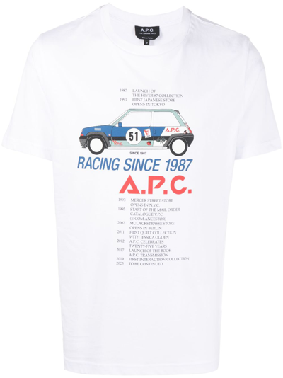 Apc Martin T-shirt With Logo In White