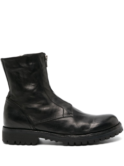 Officine Creative Ikonic 003 Leather Ankle Boots In Bosco