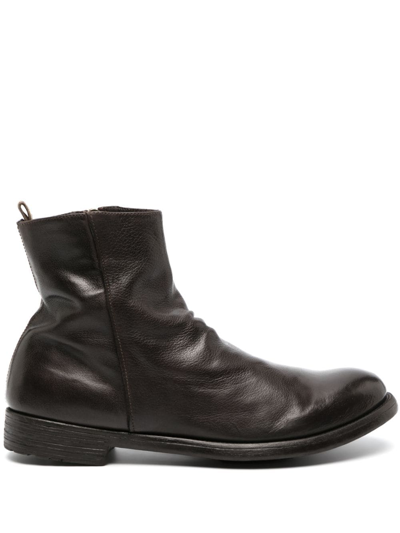 Officine Creative Zip-up Leather Ankle Boots In Brown