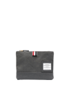 THOM BROWNE TWILL-WEAVE ZIPPED POUCH