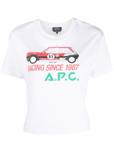 Apc Sally Graphic-print T-shirt In Aab White