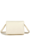 Marni Ivory White Leather Mini Prisma Pouch In Neutrals