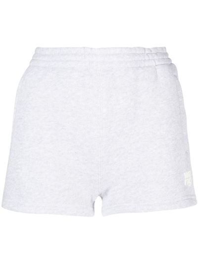 Alexander Wang Cotton-blend Mini Shorts In Grey