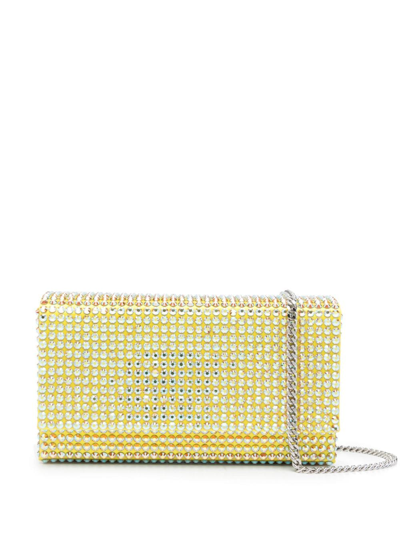 Amina Muaddi Mini Paloma Clutch Bag In Yellow