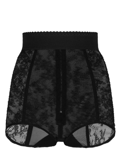 Dolce & Gabbana Culotte In Pizzo Con Elastico In Vita In Black