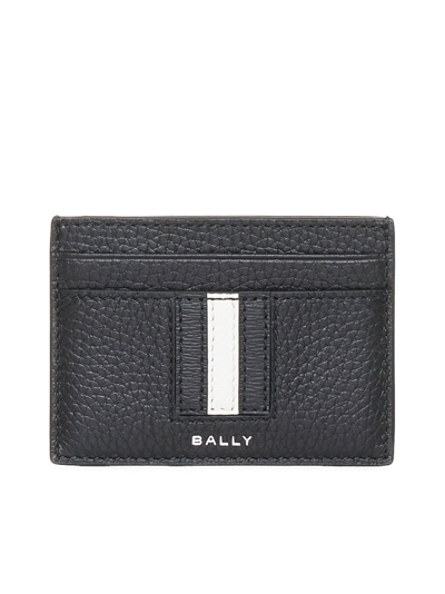 Bally Logo Leather Card Holder In Black