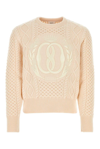 BALLY BALLY LOGO EMBROIDERED CABLE KNIT JUMPER