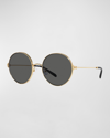 Tory Burch 54mm Round Sunglasses In Gold