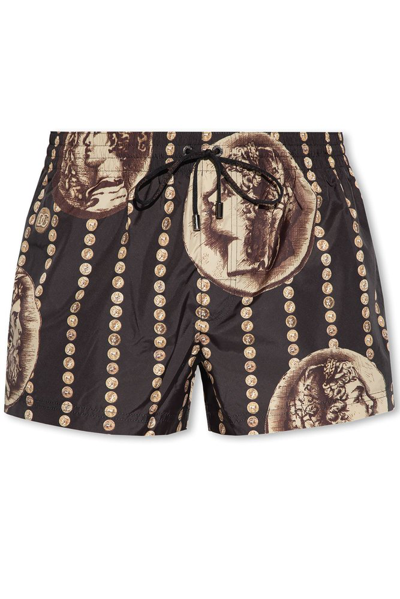 Dolce & Gabbana Graphic-print Regular-fit Swim Shorts In Multi