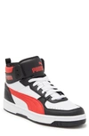 Puma Rebound Layup Sneakers In White With Red Detail In White Red Black