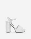 Dolce & Gabbana 85mm Keira Leather High Heel Sandals In White