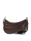 Mugler Medium Embossed Spiral Curve 01 Shoulder Bag In Brown