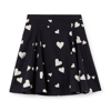 Marni Black Poplin Skirt With Bunch Of Hearts Print In Black
