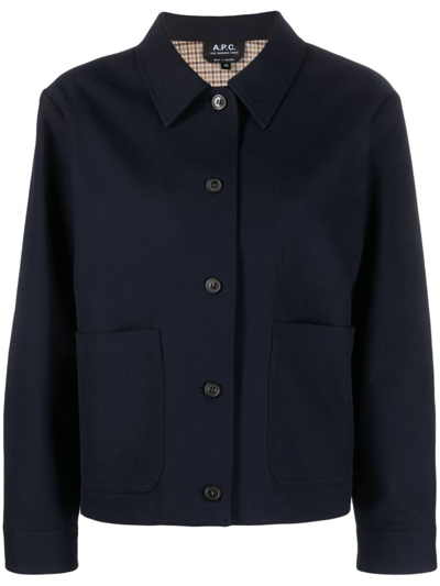 Apc Navy Nikkie Jacket In Iak Dark Navy