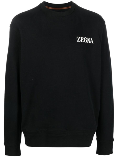 Ermenegildo Zegna Logo Printed Crewneck Jumper In K09