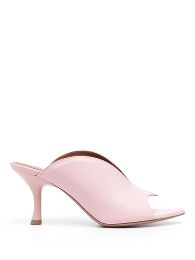 Malone Souliers Henri Leather Heel Mules In Pink