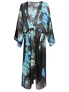 Mona Swims Silk Beach Cover-up Kimono In Multicolour