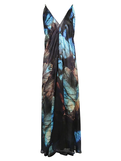 Mona Swims Silk Maxi Dress In Multicolor