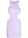 Reina Olga Sleeveless Minidress Featuring Cut-out Detailing In Lilac