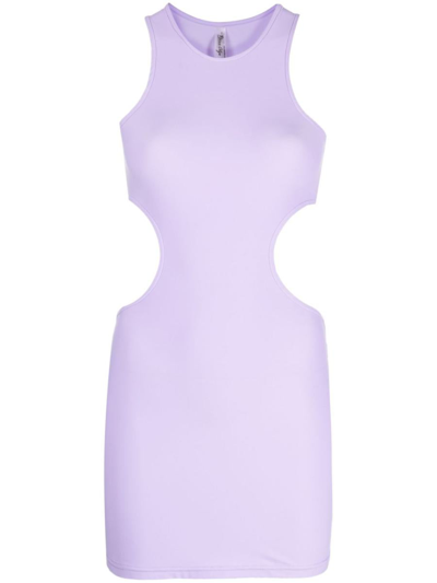 Reina Olga Sleeveless Minidress Featuring Cut-out Detailing In Purple