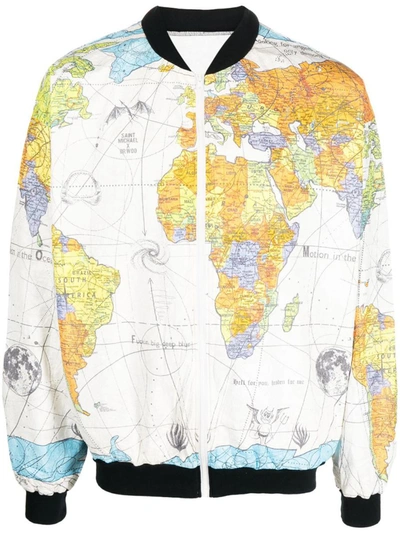 Saint Mxxxxxx Dr. Woo Printed Shell Bomber Jacket In White