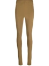 Wardrobe.nyc High-waisted Leggings With Side Zip Pockets In Camel