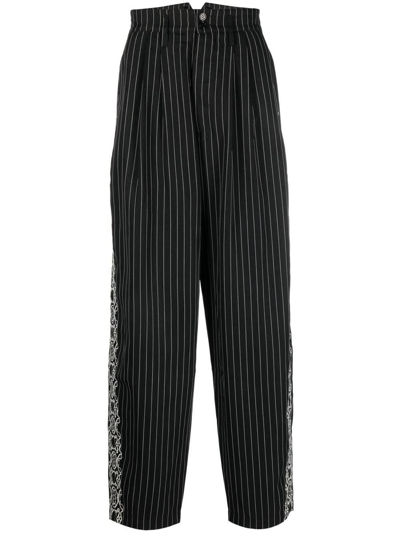 Youths In Balaclava Unisex Pinstripe Trousers Woven Clothing In 1 Black