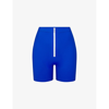 Skims Womens Cobalt Sporty Mid-rise Stretch-recycled Nylon Shorts