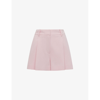 REISS REISS WOMEN'S PINK MARINA PLEATED WOVEN SHORTS,67785750