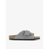 Birkenstock Kyoto Adjustable-fastened Leather Sandals In Desert Buck Whale Grey