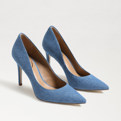Sam Edelman Hazel Pointed Toe Pump Washed Indigo In Navy - Main Image