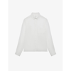 Reiss Mens White Queens Slim-fit Long-sleeved Linen Oxford Shirt