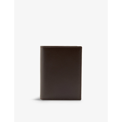 Comme Des Garçons Comme Des Garcons Mens Brown Classic Note-slot Leather Bifold Wallet