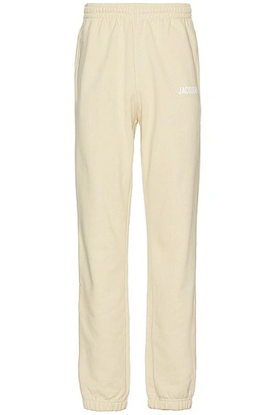 Jacquemus Mens Light Beige Le Jogging Tapered-leg Organic Cotton-jersey Jogging Bottoms