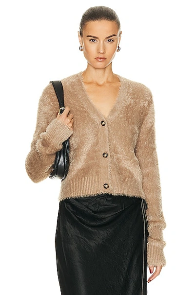 Acne Studios Crop Cardigan In Camel Brown