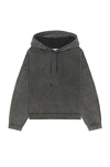 Acne Studios Logo Patch Cotton Hoodie In Faded Black