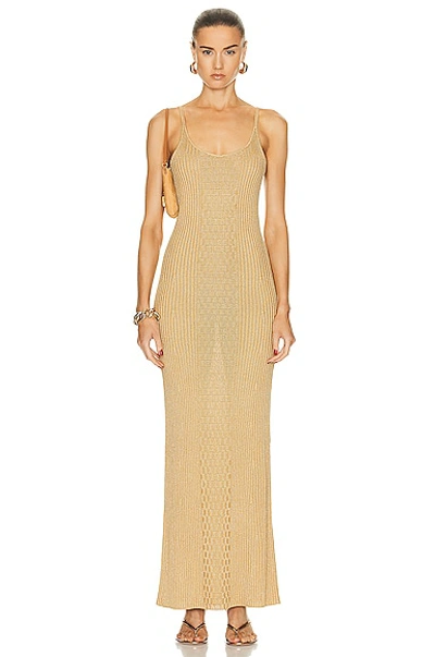 Nili Lotan Zarina Lurex Knit Maxi Dress In Gold