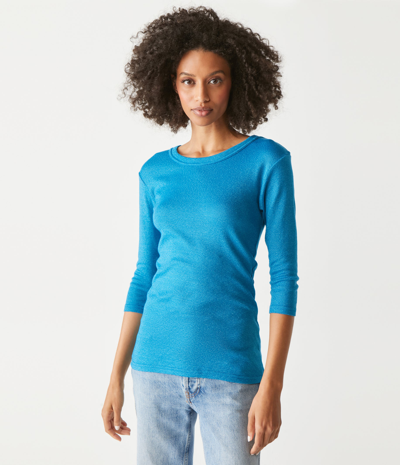 Michael Stars Dora Shine 3/4 Sleeve Tee In Bliss