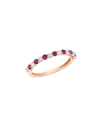 Diana M. Fine Jewelry 14k Rose Gold 0.58 Ct. Tw. Diamond & Ruby Ring