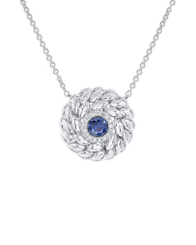 Diana M. Fine Jewelry 14k 0.38 Ct. Tw. Diamond & Sapphire Necklace