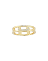 Sphera Milano 14k Gold Plated Cz Chain Link Ring