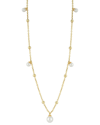 Sphera Milano 14k Over Silver 4-6mm Pearl Charm Necklace